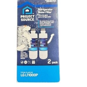 2 PACK Project Source 3846781 L-5-2 Refrigerator Water Filter fits LG LT1000P